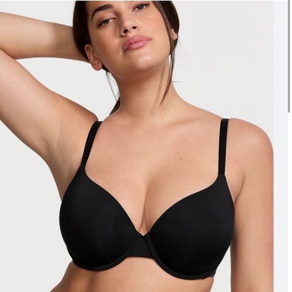 Victoria's Secret Uplift Semi Demi Classic Bra w Adjustable Straps, Black, 38DD - Picture 1 of 10